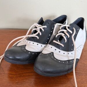 Born Black and White Oxford Shoes